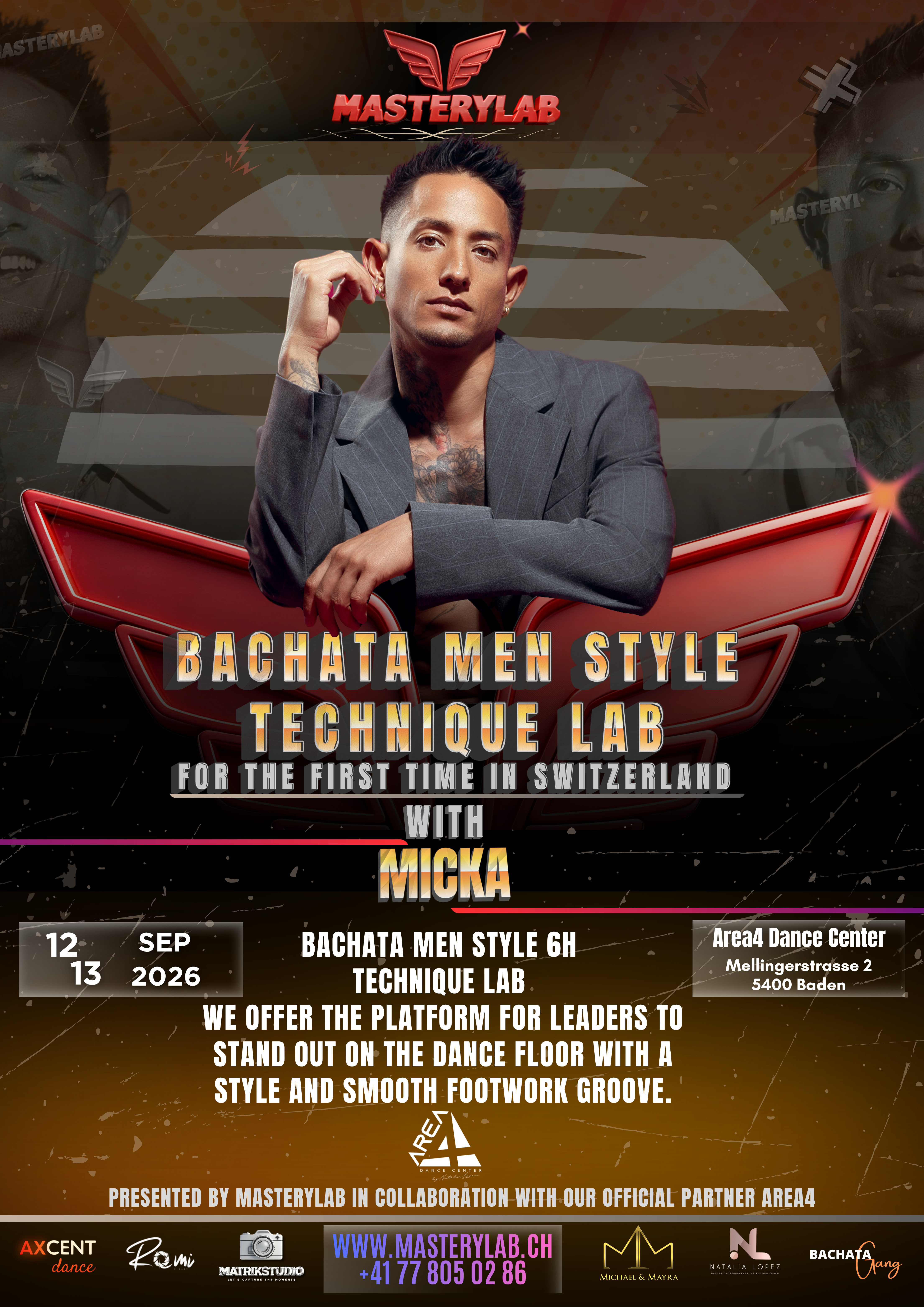 Bachata Men Style 6H Technique Lab - Micka Flyer