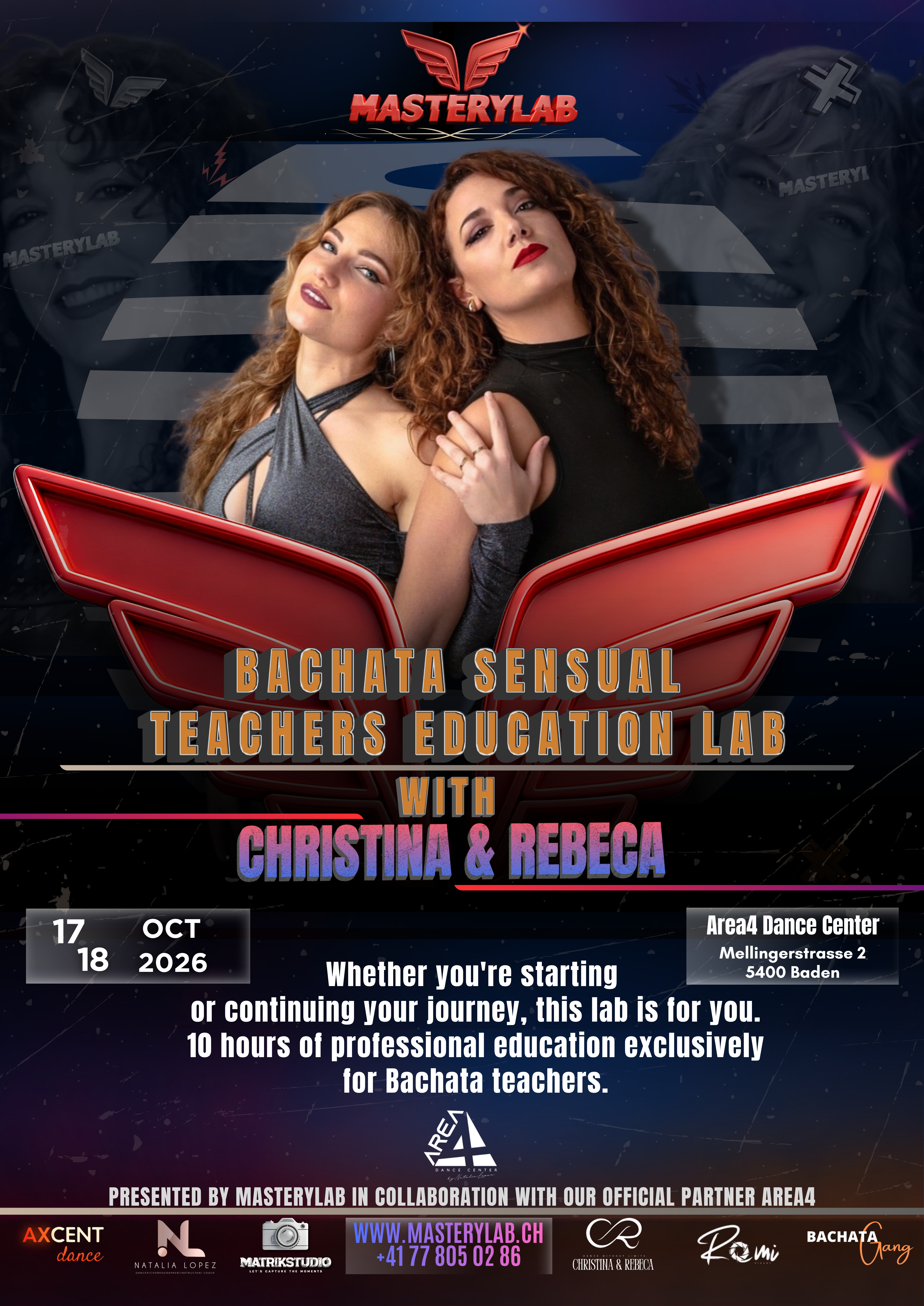 Bachata Sensual Teachers Education Lab - Christina & Rebeca Flyer